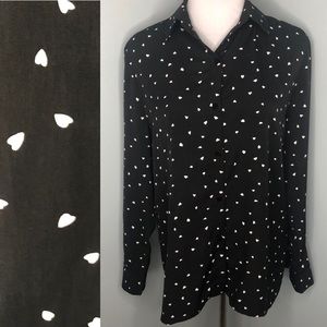 🖤🤍 Heart Black & White Button Down